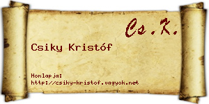 Csiky Kristóf névjegykártya