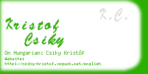 kristof csiky business card